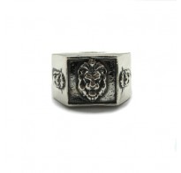 R001882 Genuine Sterling Silver Men's Ring Hallmarked Solid 925 Lion Handmade